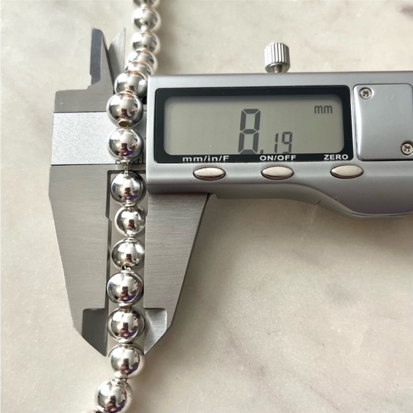 Vintage Sterling Silver Round Bead Bracelet - Picture 3 of 6